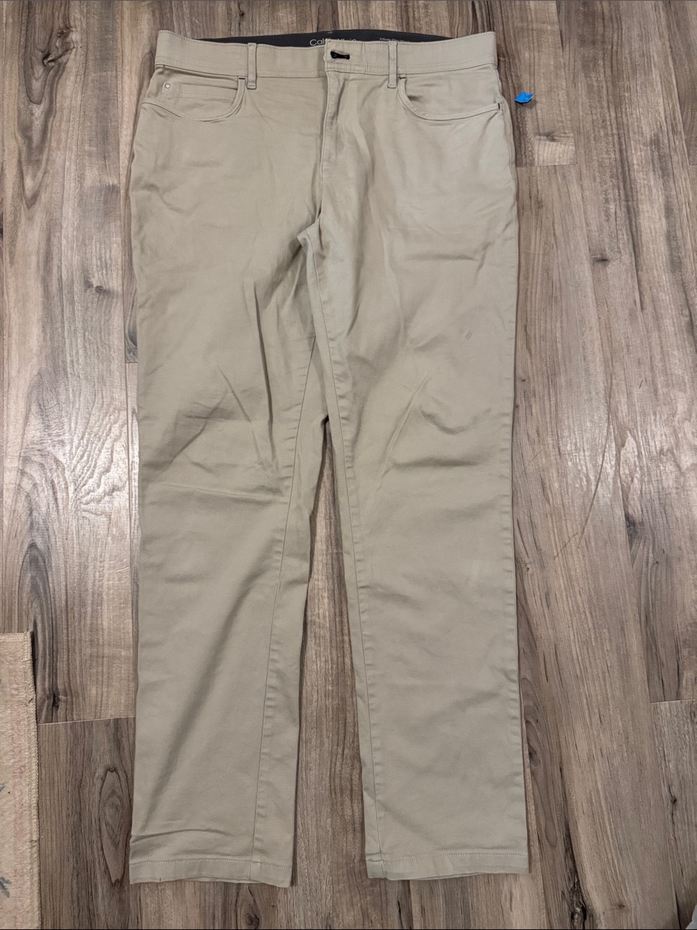 Calvin Klein Men's Tan Slim Straight Chinos